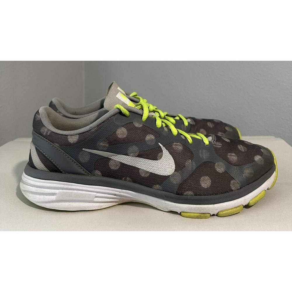 Nike Womens Dual Fusion Run 579812-009 Gray polka dot Running Shoes size US 8.5